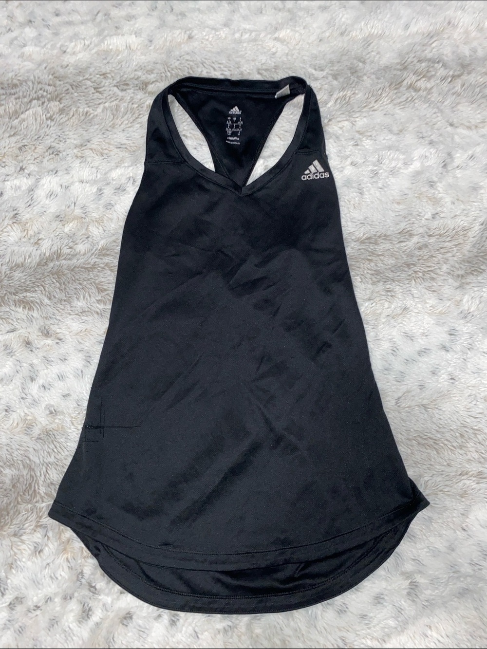 adidas Black V-Neck Racerback Tank Top